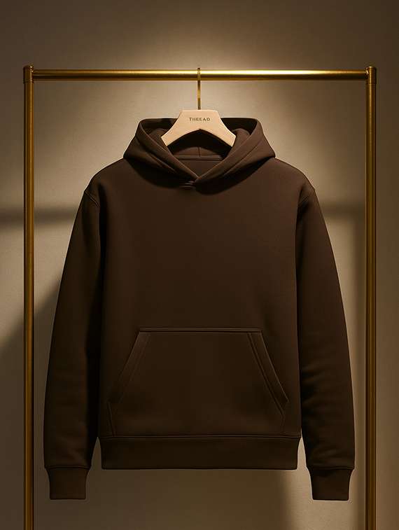 brown fleece plain sweatshirt - 22227209 -  Standard Image - 4
