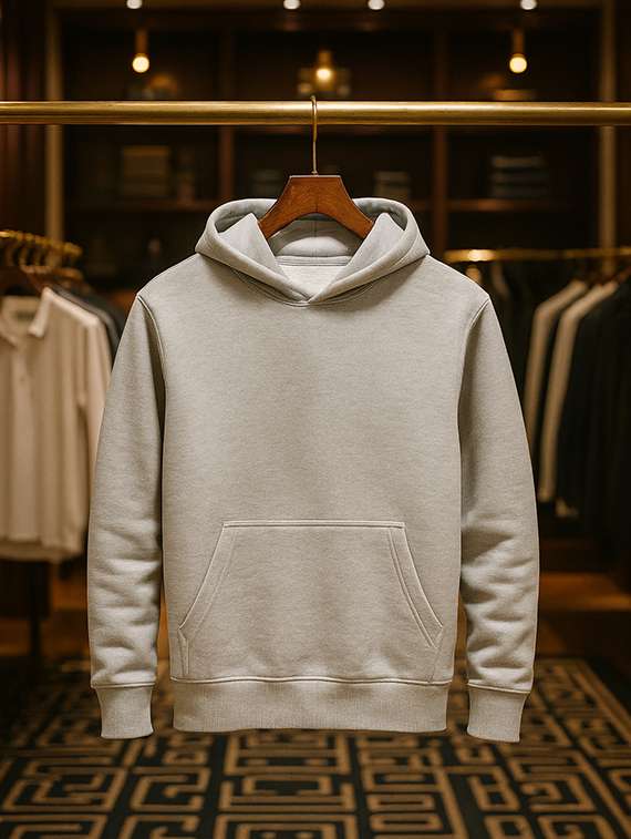 grey fleece plain sweatshirt - 22227212 -  Standard Image - 4