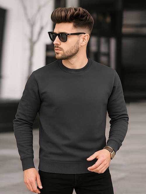 men solid long sleeve regular fit sweatshirt - 22227249 -  Standard Image - 0
