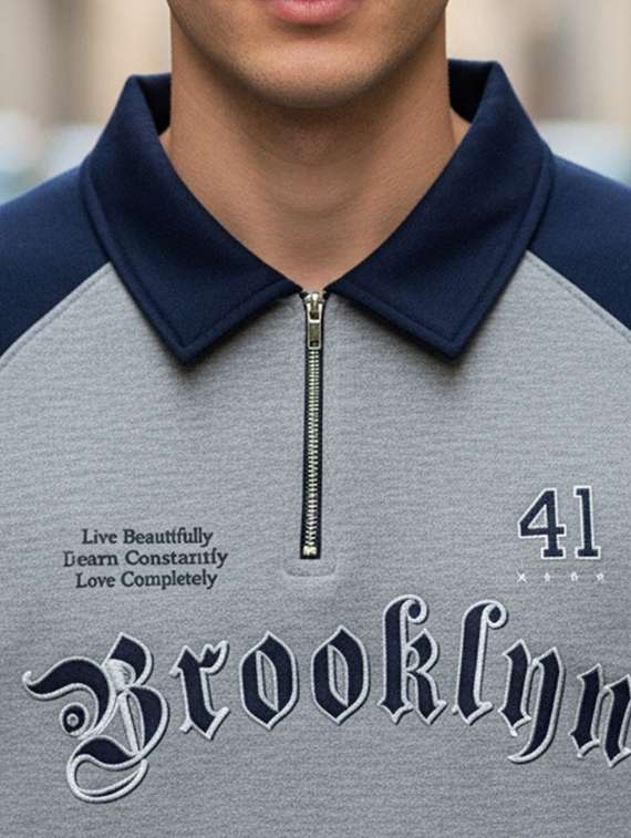 men color block long sleeve regular fit sweatshirt - 22227286 -  Standard Image - 4