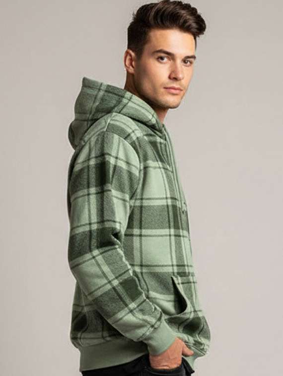 Men Checkered Long Sleeve Regualr Fit Sweatshirt - 22227290 -  Standard Image - 1