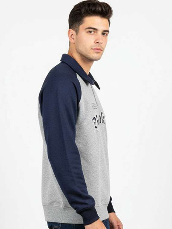 men color block long sleeve regular fit sweatshirt - 22227311 -  Standard Image - 1