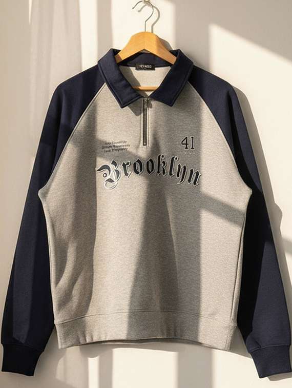 men color block long sleeve regular fit sweatshirt - 22227311 -  Standard Image - 4