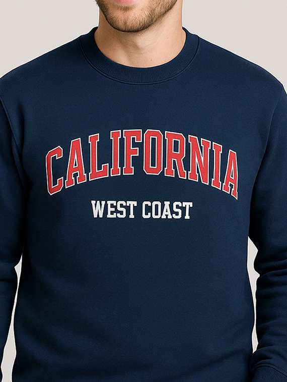 men chest print long sleeve regular fit sweatshirt - 22227313 -  Standard Image - 4