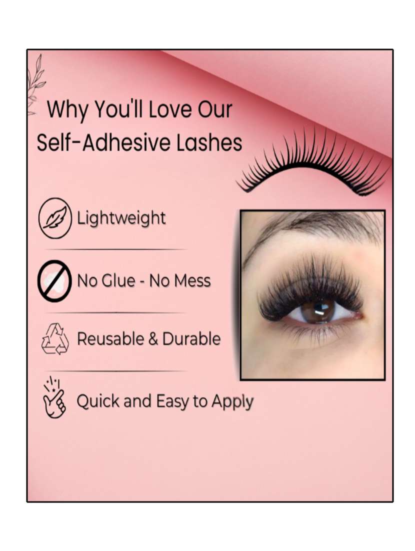bobi self adhesive eyelashes sa47 outer edge lift bold curved look no glue reusable stick on - 22227355 -  Standard Image - 4