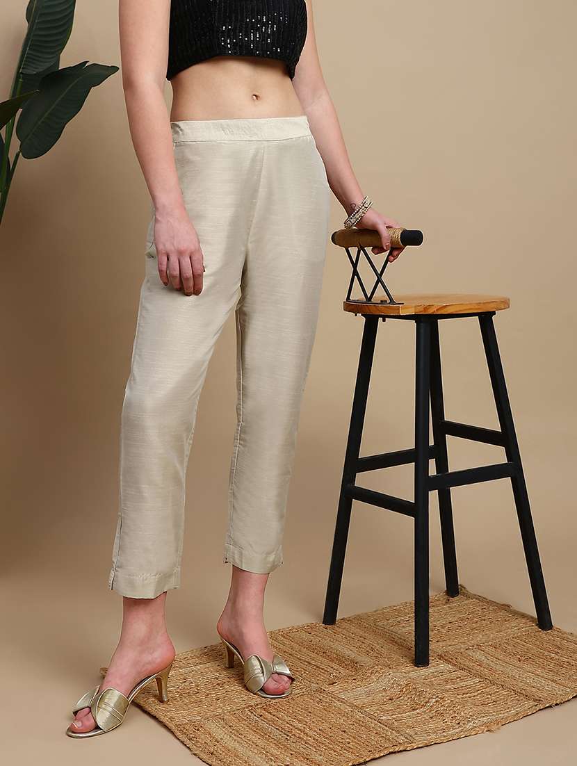 women solid mid rise tapered pant - 22227372 -  Standard Image - 1