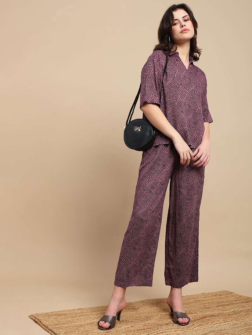 women printed mid rise straight palazzo - 22227376 -  Standard Image - 4