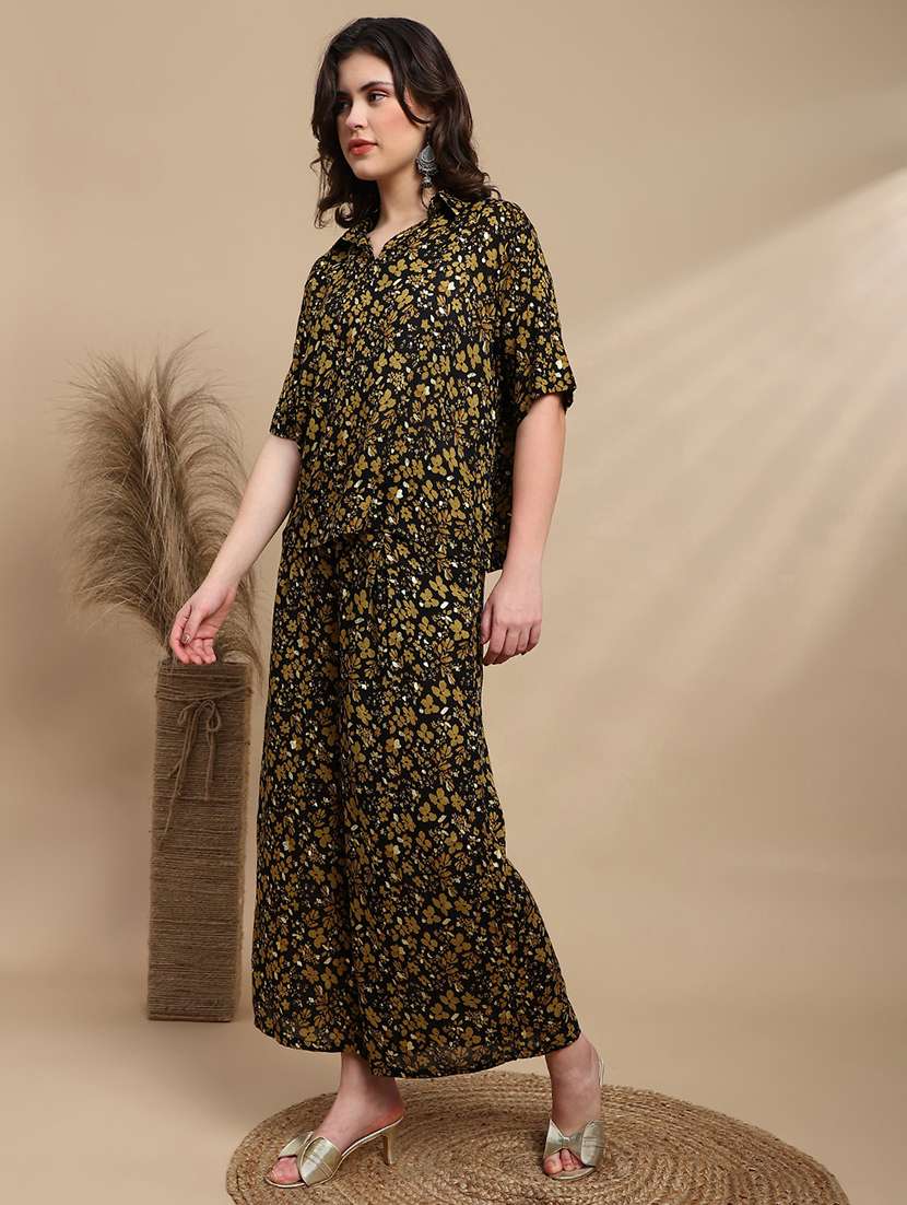 women printed mid rise flared palazzo - 22227380 -  Standard Image - 4