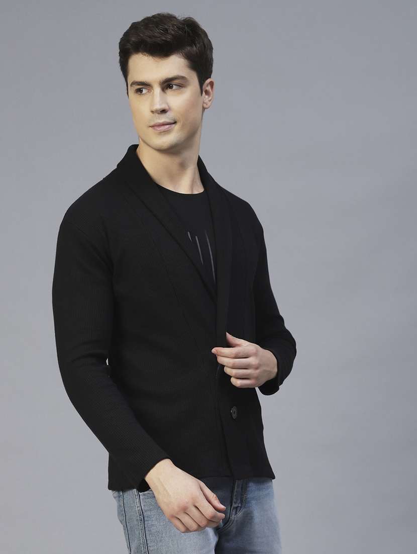 men self design long sleeve regular fit cardigan - 22227439 -  Standard Image - 1