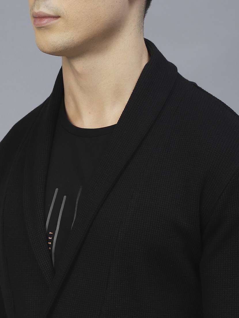men self design long sleeve regular fit cardigan - 22227439 -  Standard Image - 4