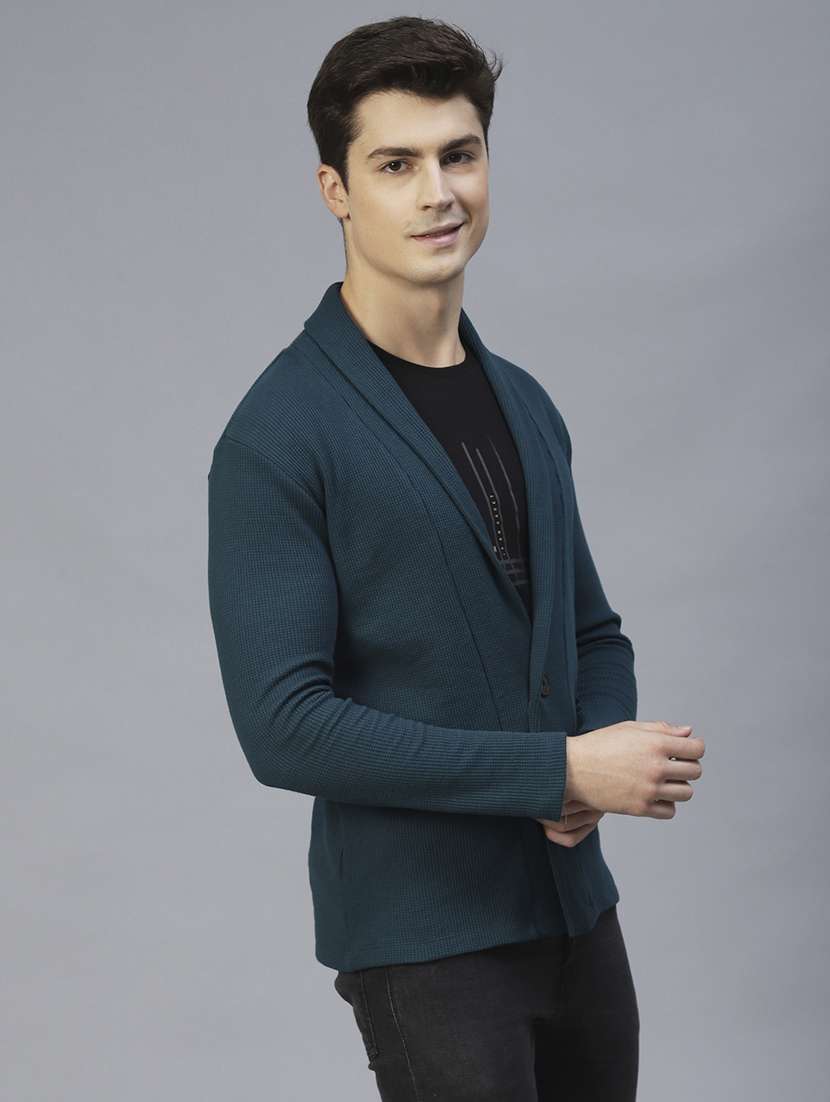 men self design long sleeve regular fit cardigan - 22227440 -  Standard Image - 1
