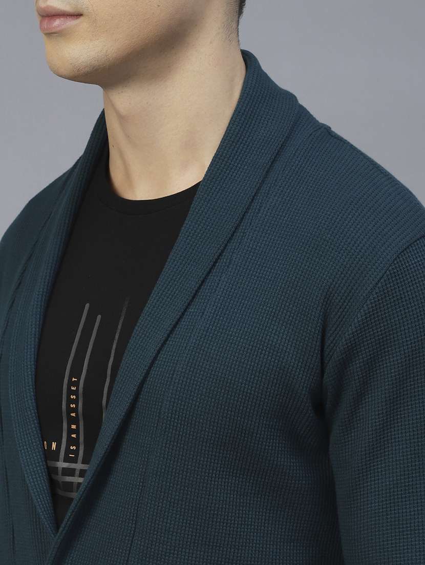 men self design long sleeve regular fit cardigan - 22227440 -  Standard Image - 4