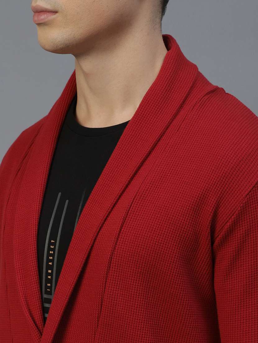 men self design long sleeve regular fit cardigan - 22227441 -  Standard Image - 4