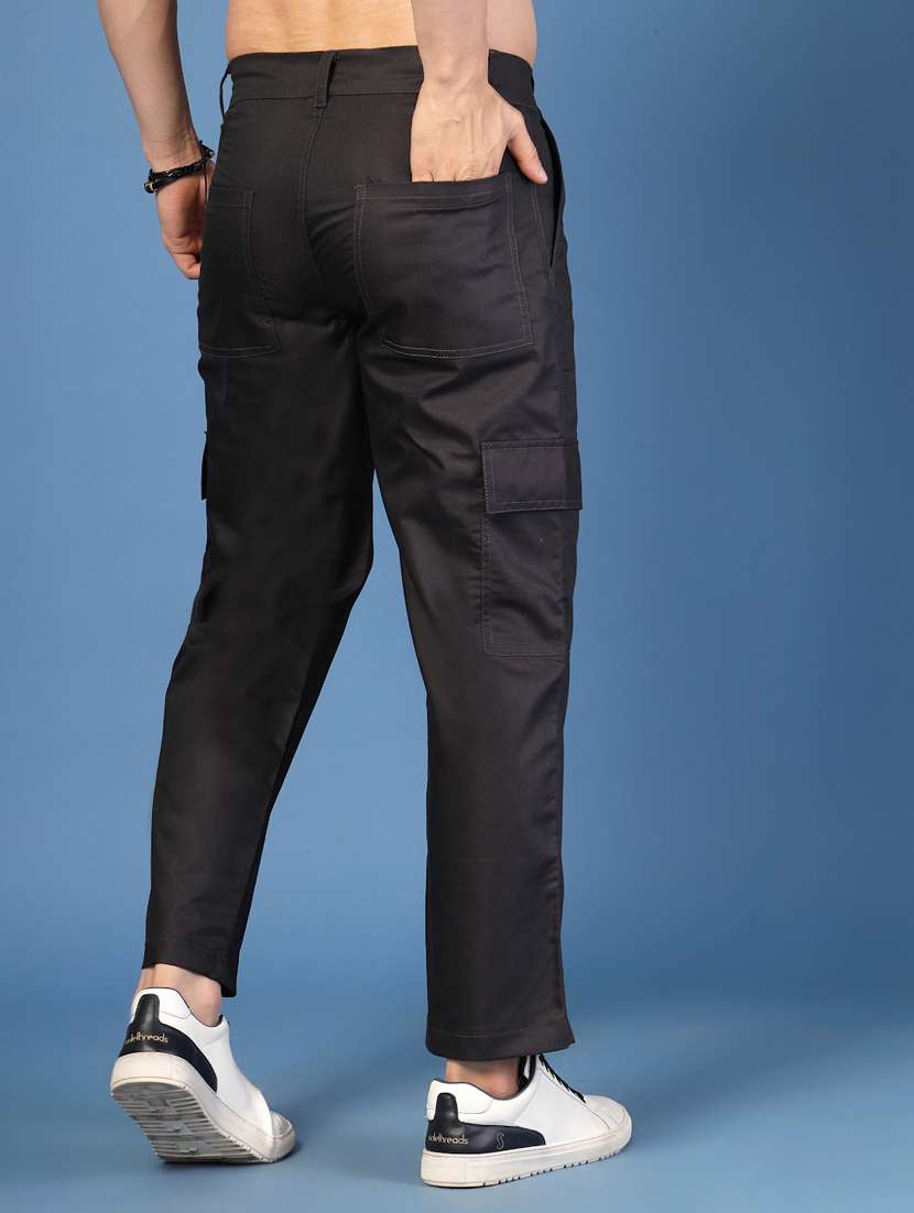 men solid mid rise regular fit cargo - 22227469 -  Standard Image - 1