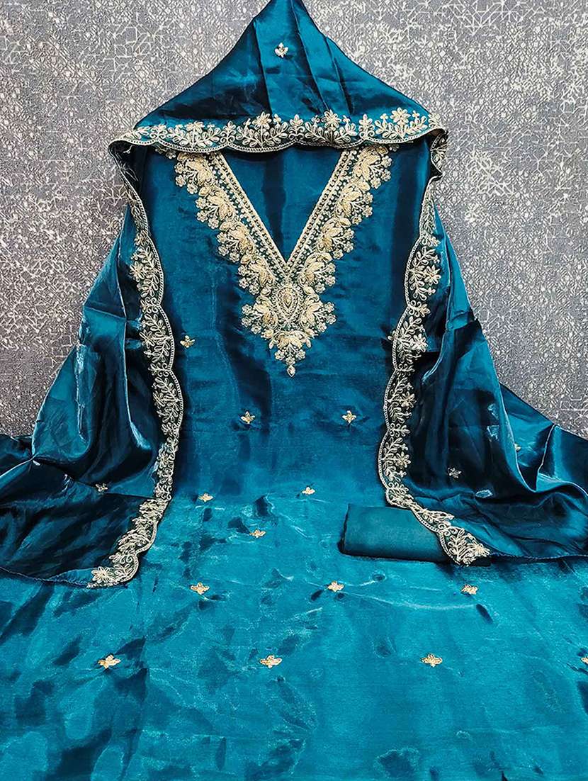 women solid with work embroidered unstitched suit set - 22227486 -  Standard Image - 1