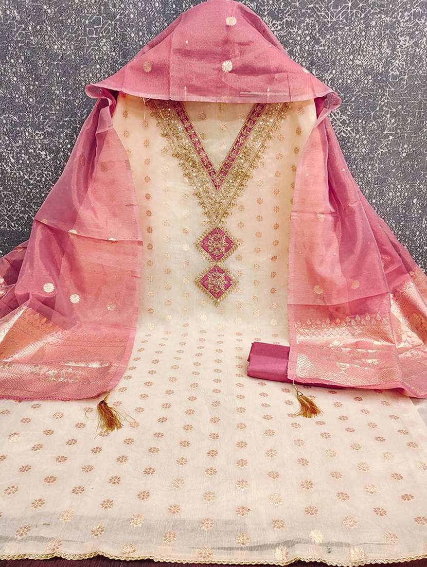 women self design embroidered unstitched suit set - 22227513 -  Standard Image - 1