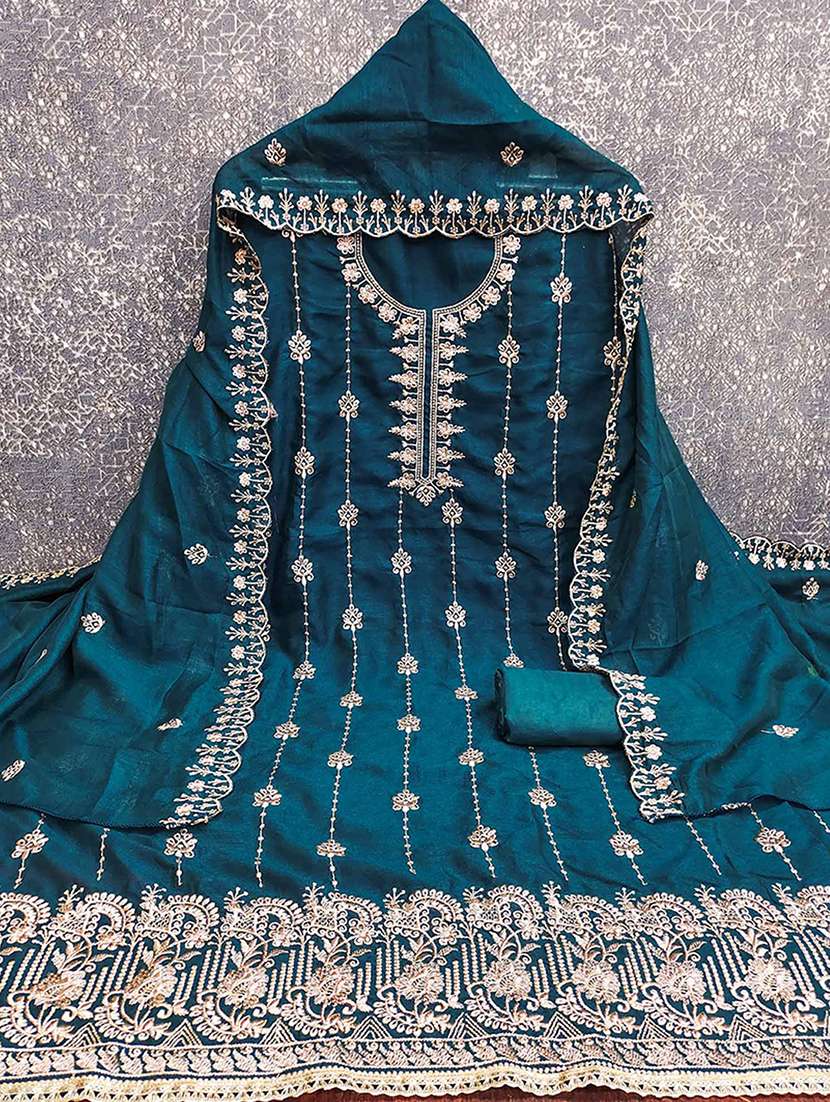 women solid with work unstitched suit set - 22227518 -  Standard Image - 1