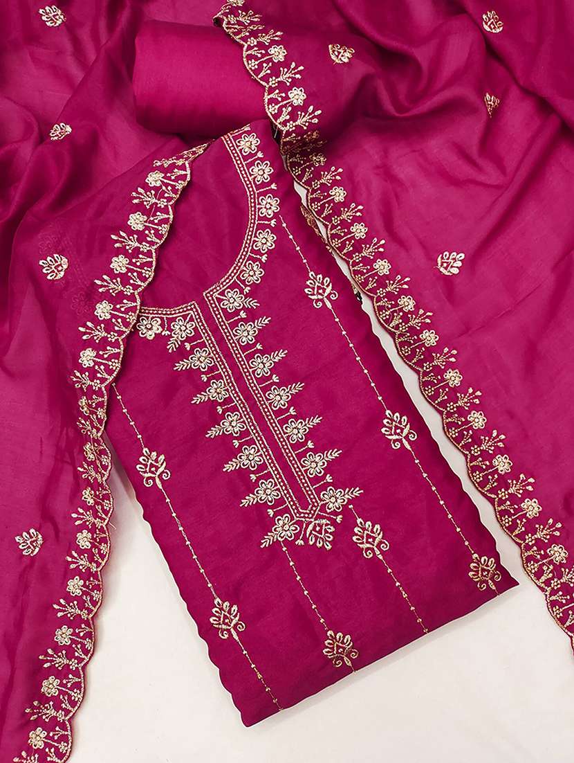 women solid with work unstitched suit set - 22227520 -  Standard Image - 1