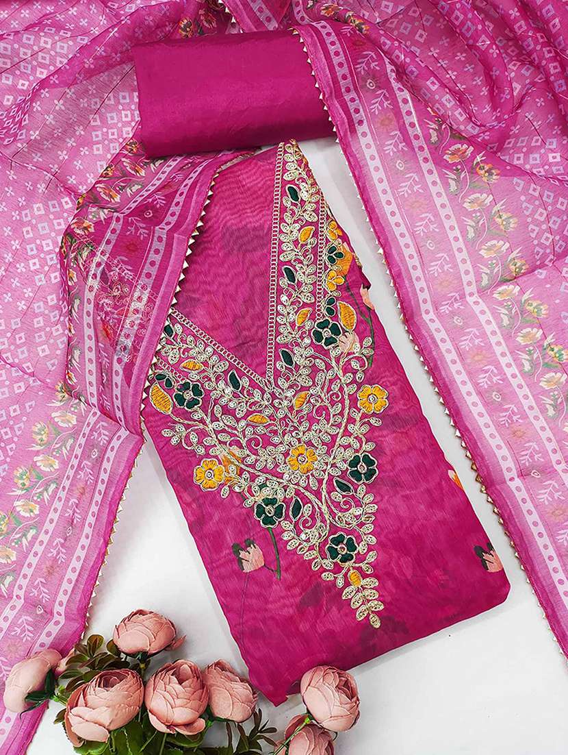 women floral embroidered unstitched suit set