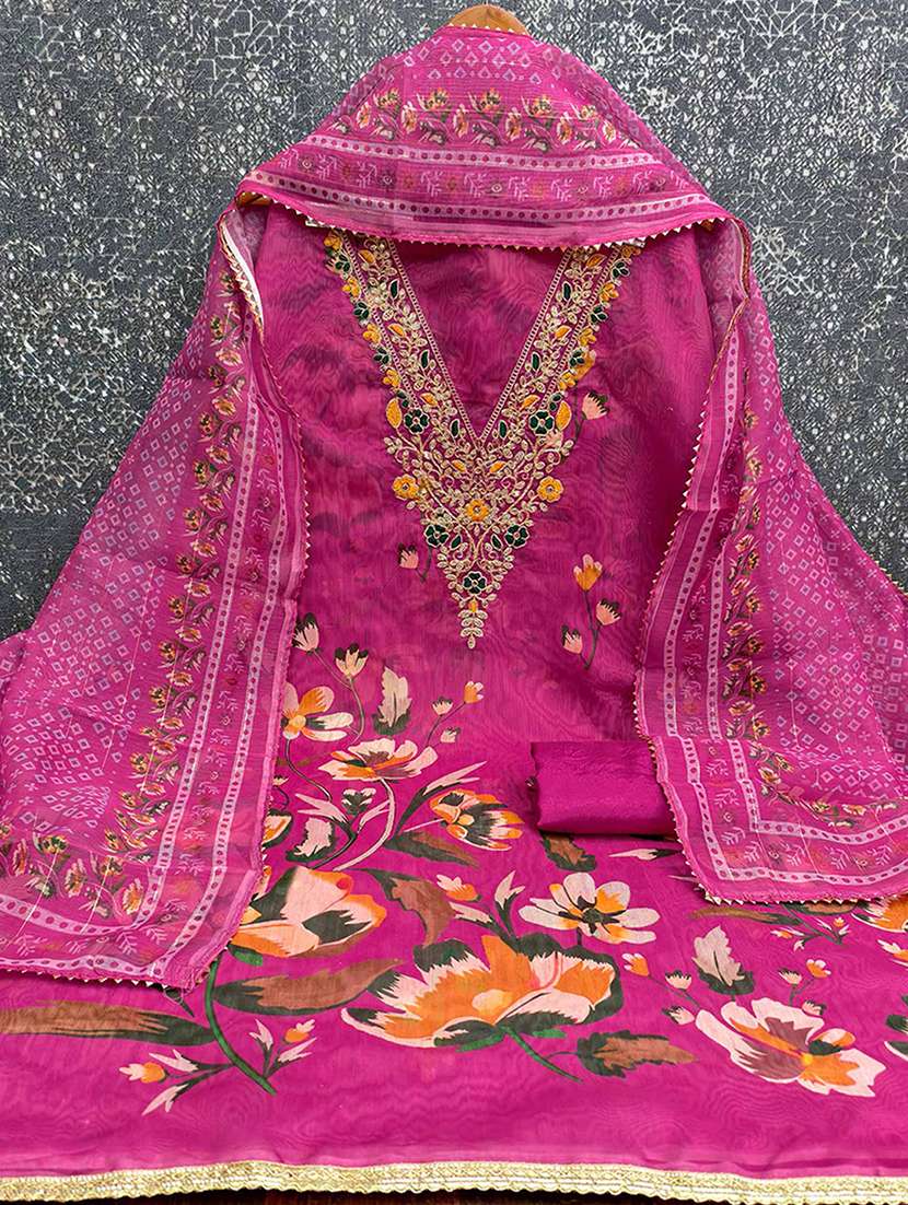 women floral embroidered unstitched suit set - 22227532 -  Standard Image - 1