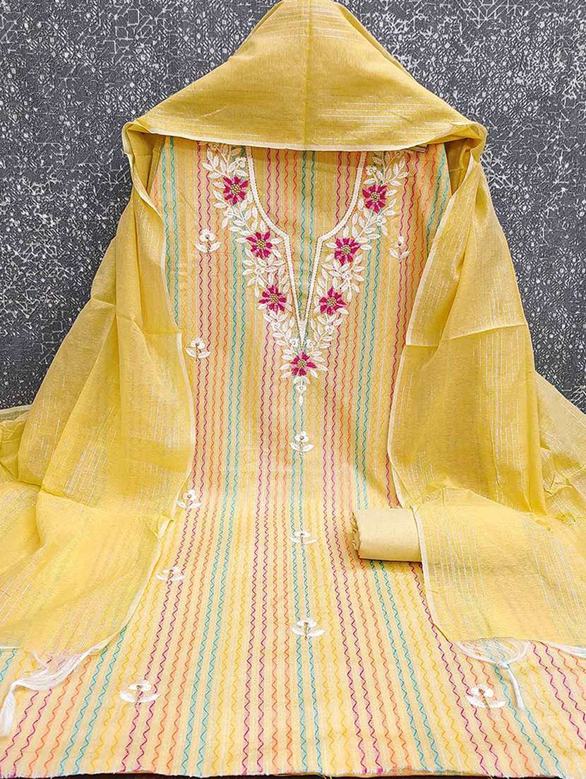 women self design embroidered unstitched suit set - 22227537 -  Standard Image - 1