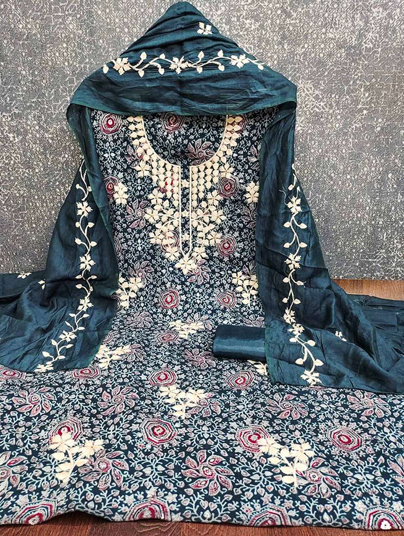 Women Printed Embroidered Unstitched Suit Set - 22227560 -  Standard Image - 1