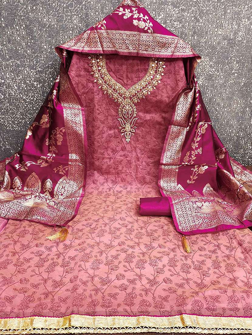 women floral embroidered unstitched suit set - 22227565 -  Standard Image - 1