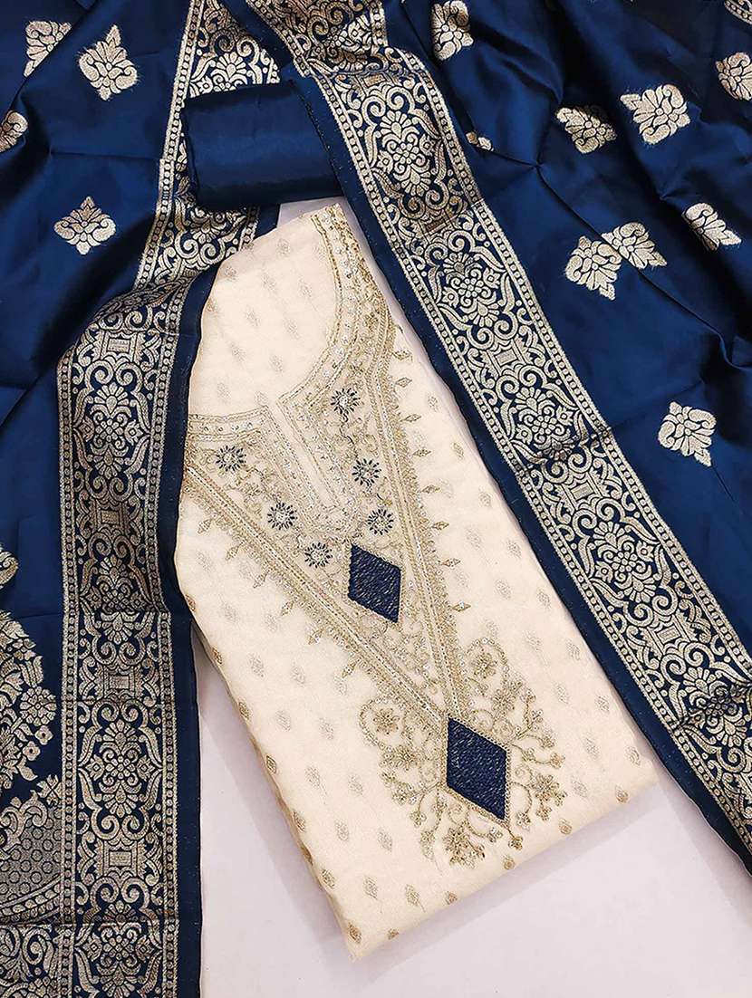 women self design embroidered unstitched suit set - 22227566 -  Standard Image - 1