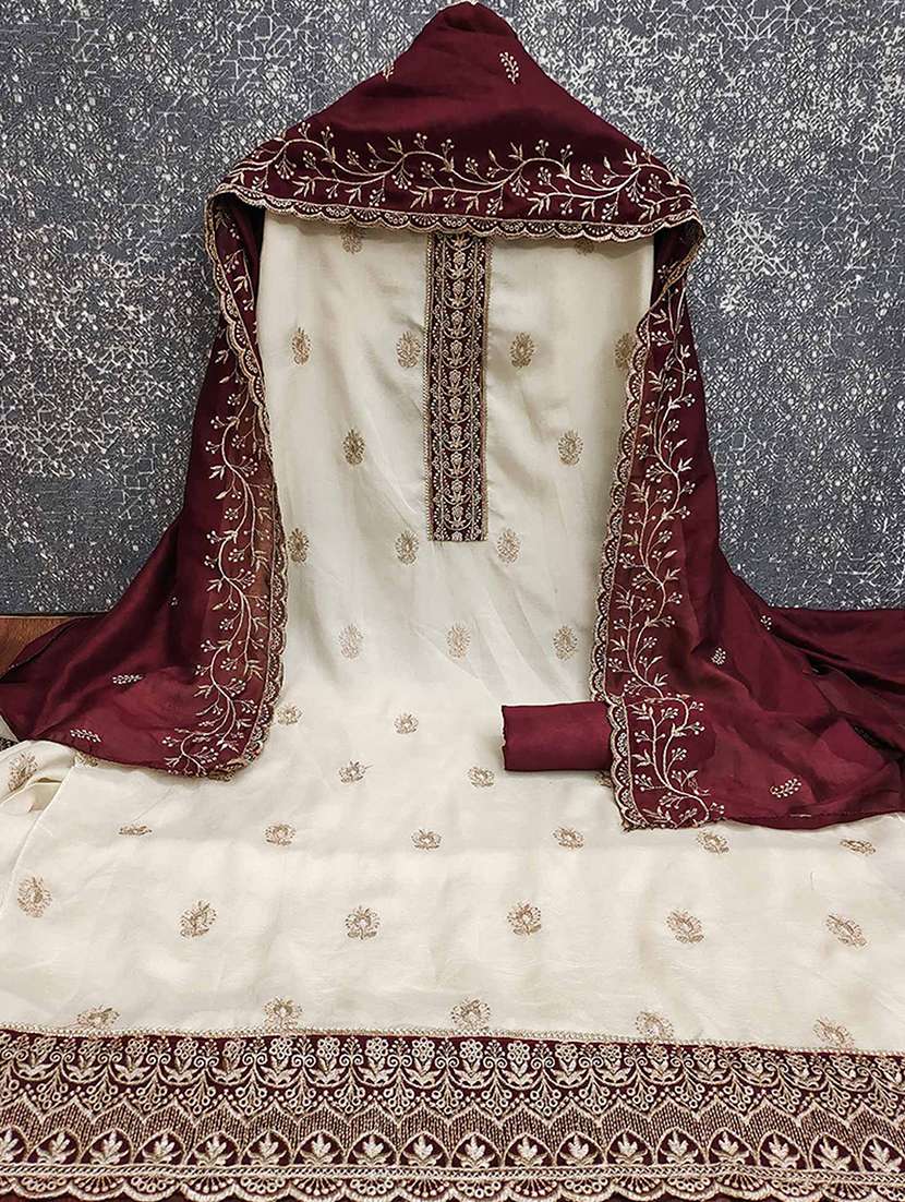 women solid with work unstitched suit set - 22227570 -  Standard Image - 1