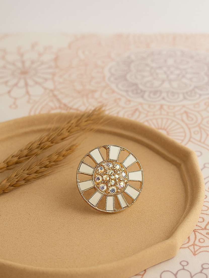 women silver adjustable finger ring - 22227586 -  Standard Image - 1