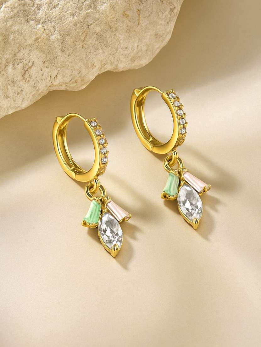 women silver drop earring - 22227626 -  Standard Image - 1