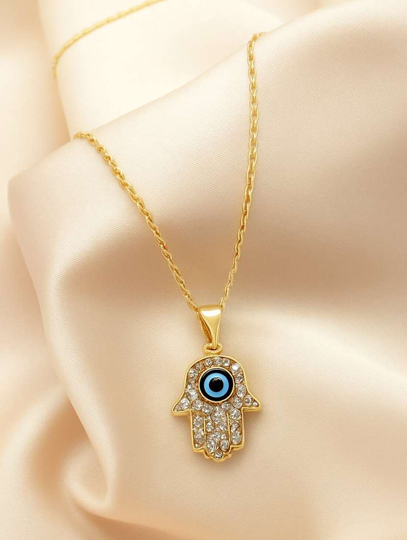 women hamsa hand evil eye gold pendant - 22227661 -  Standard Image - 1