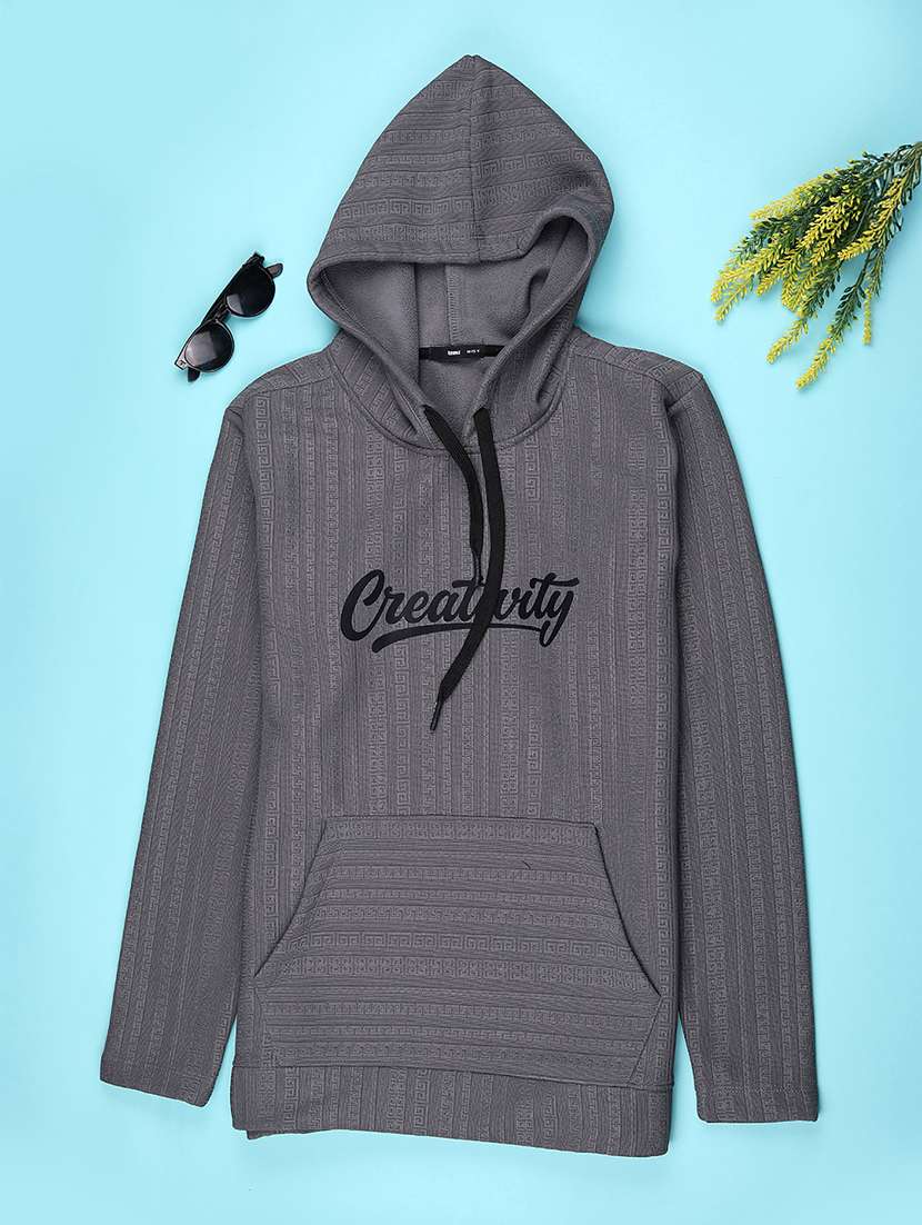 boys printed long sleeve hooded sweatshirt