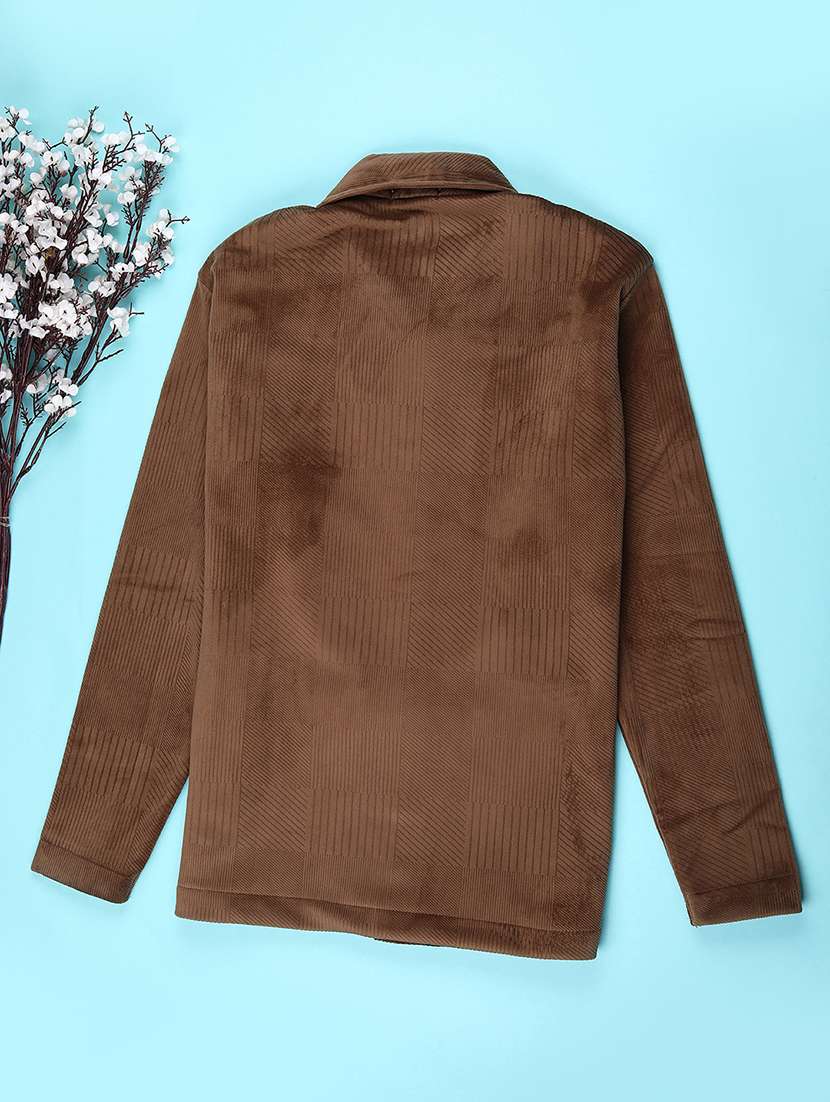 Boys Solid Collared Long Sleeve Shacket - 22227677 -  Standard Image - 1