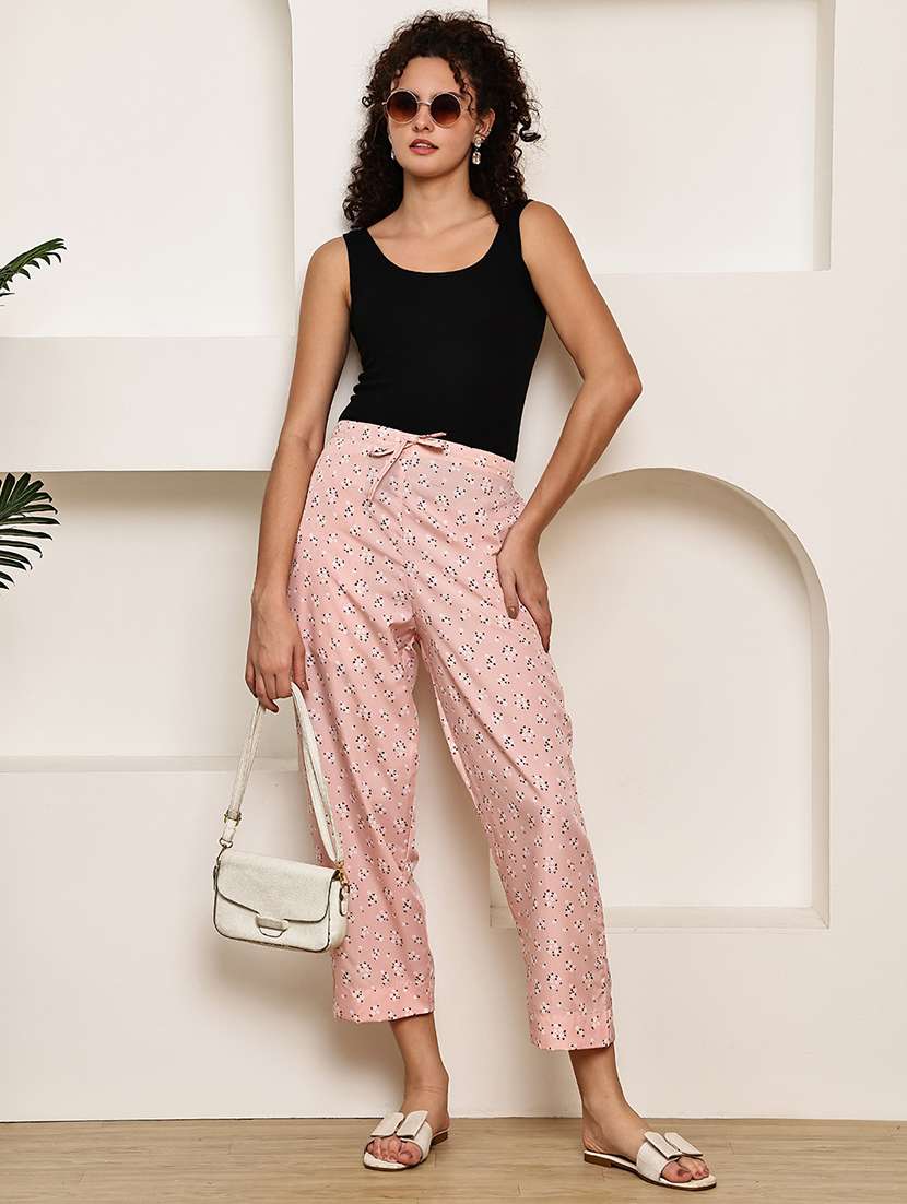 women printed mid rise straight palazzo - 22227700 -  Standard Image - 4