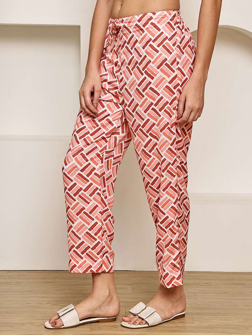 women printed mid rise straight palazzo - 22227702 -  Standard Image - 1