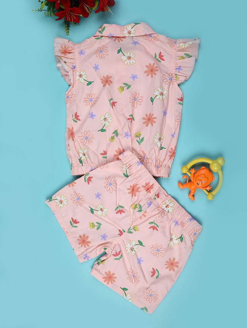 gurls floral print top and shorts set - 22227705 -  Standard Image - 1