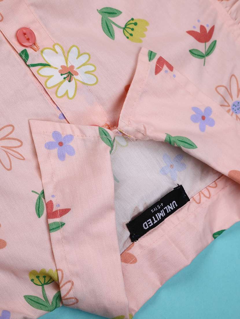 gurls floral print top and shorts set - 22227705 -  Standard Image - 4