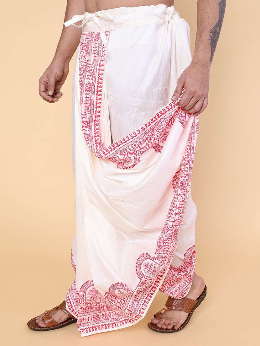 men printed mid rise dhoti - 22227711 -  Standard Image - 1