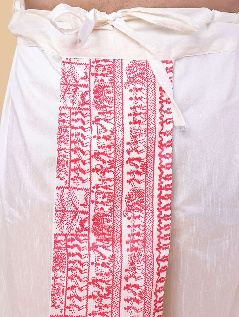 men printed mid rise dhoti - 22227711 -  Standard Image - 4