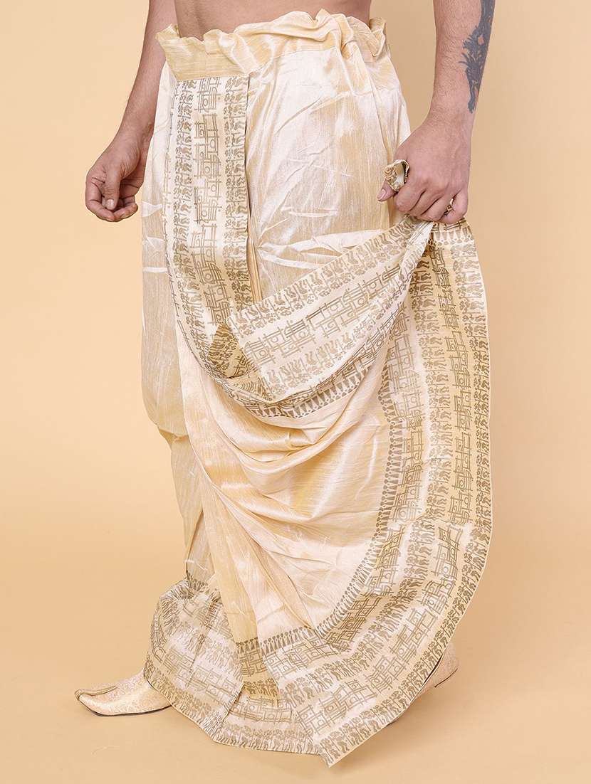 men printed mid rise dhoti - 22227712 -  Standard Image - 1