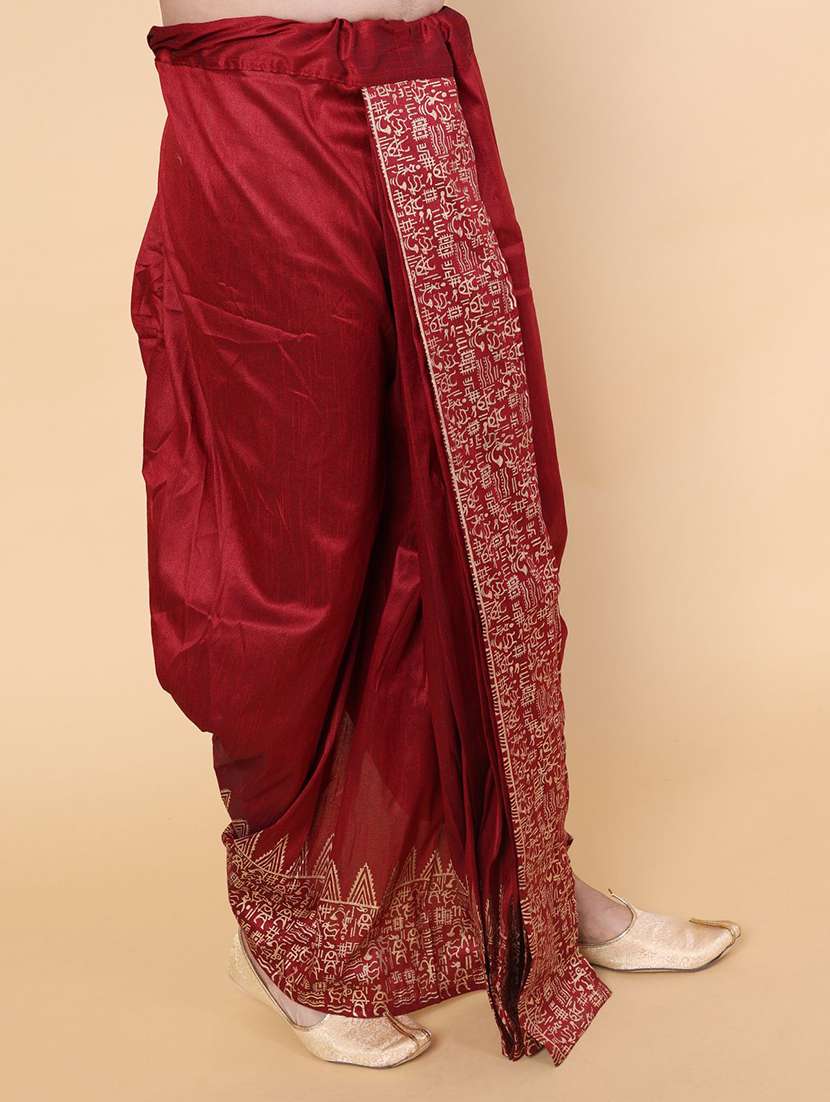 men printed mid rise dhoti - 22227713 -  Standard Image - 1