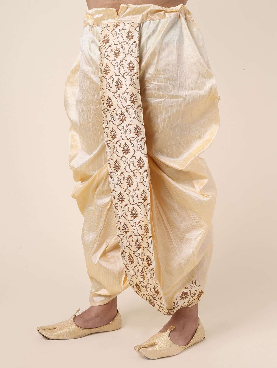 men solid with work mid rise dhoti - 22227719 -  Standard Image - 1