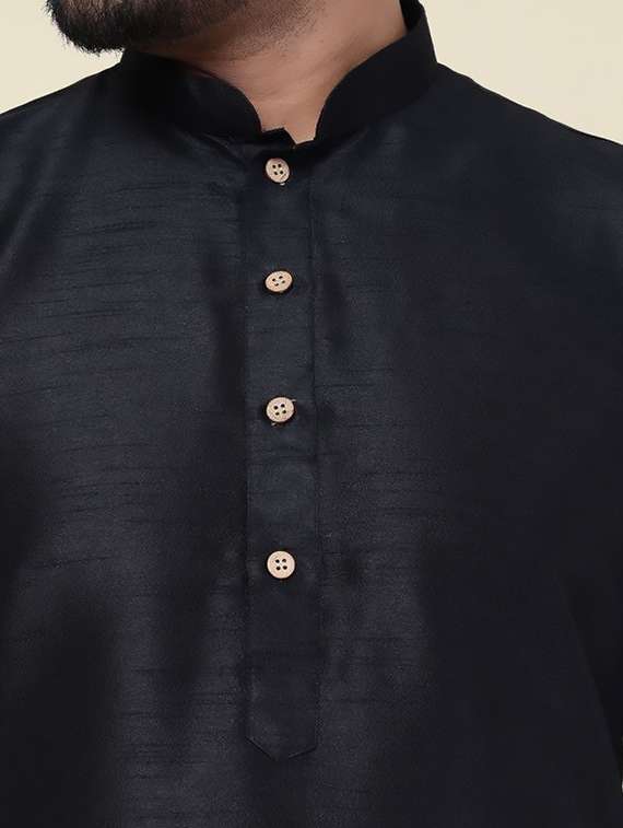 men solid mandarin neck long kurta - 22227724 -  Standard Image - 4