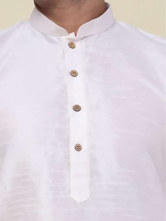 men solid mandarin neck long kurta - 22227725 -  Standard Image - 4