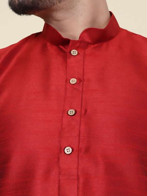 men solid mandarin neck long kurta - 22227727 -  Standard Image - 4