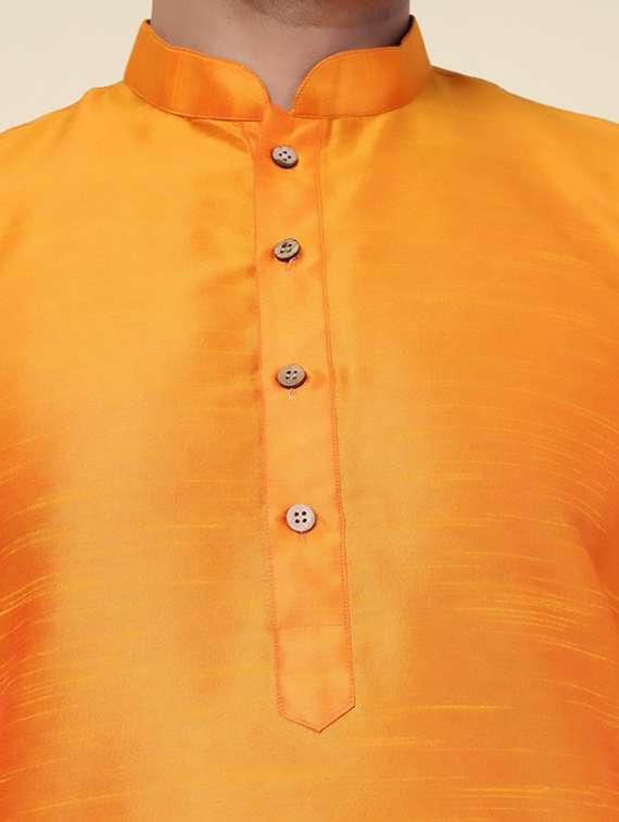 men solid mandarin neck long kurta - 22227729 -  Standard Image - 4