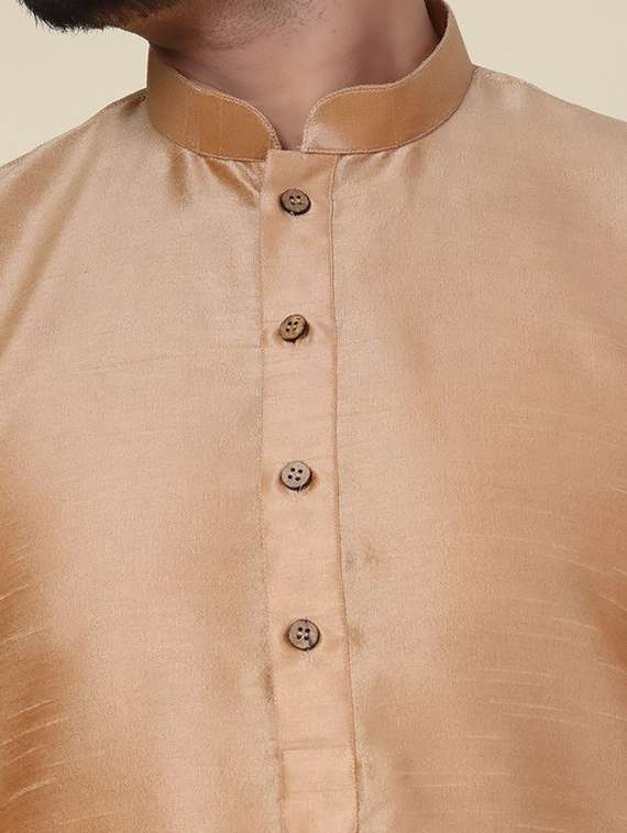 men solid mandarin neck long kurta - 22227730 -  Standard Image - 4