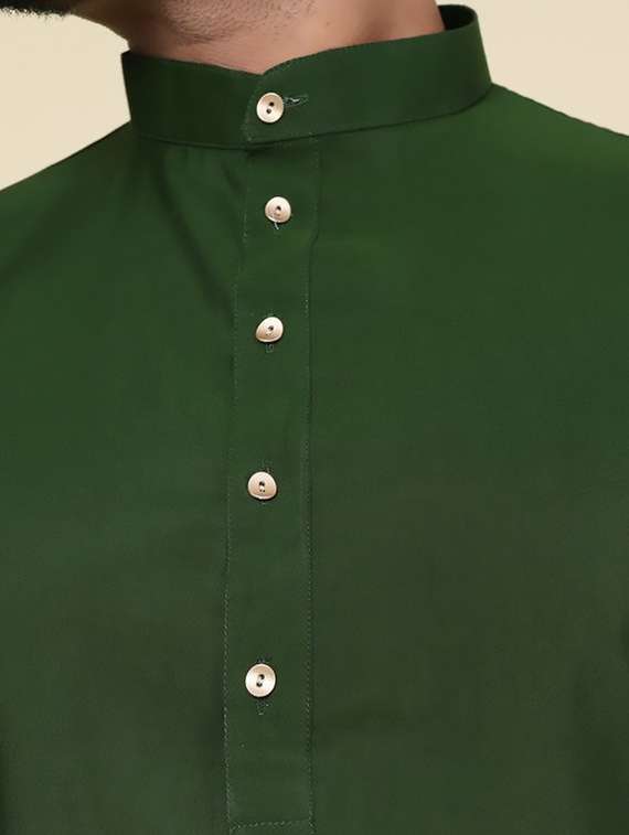 men solid mandarin neck long kurta - 22227741 -  Standard Image - 4