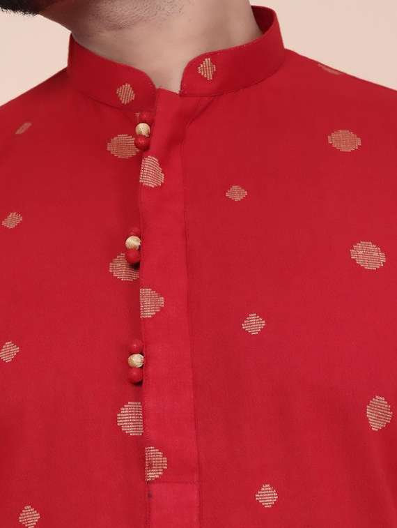 men self design mandarin neck long kurta - 22227746 -  Standard Image - 4